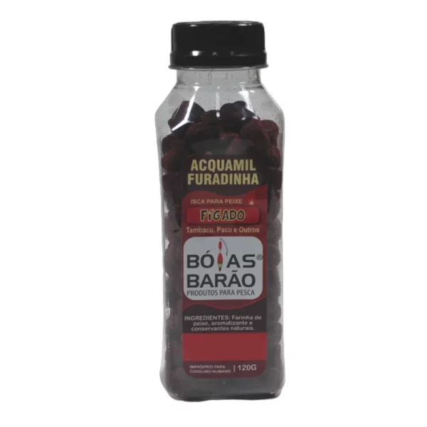 Isca Boias Barão Ração Furadinha Acquamil 120g Fígado