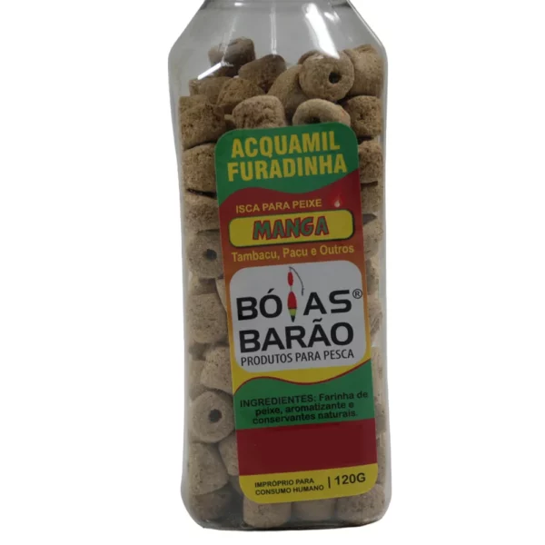 Isca Boias Barão Ração Furadinha Acquamil 120g Manga - Imagem 2